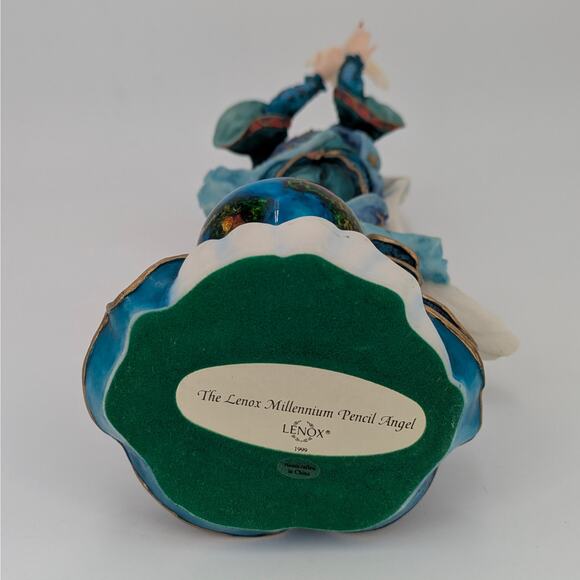 Lenox Angel Figurine Millennium Pencil Angel World Peace Globe Spiritual Dove - Picture 9 of 11